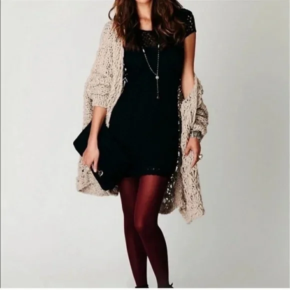 Free People Zanna Amhurst Black Crochet Dress Womens Medium - Picture 4 of 13